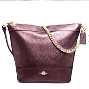COACH PAXTON Wine + Gold Crossbody Bag